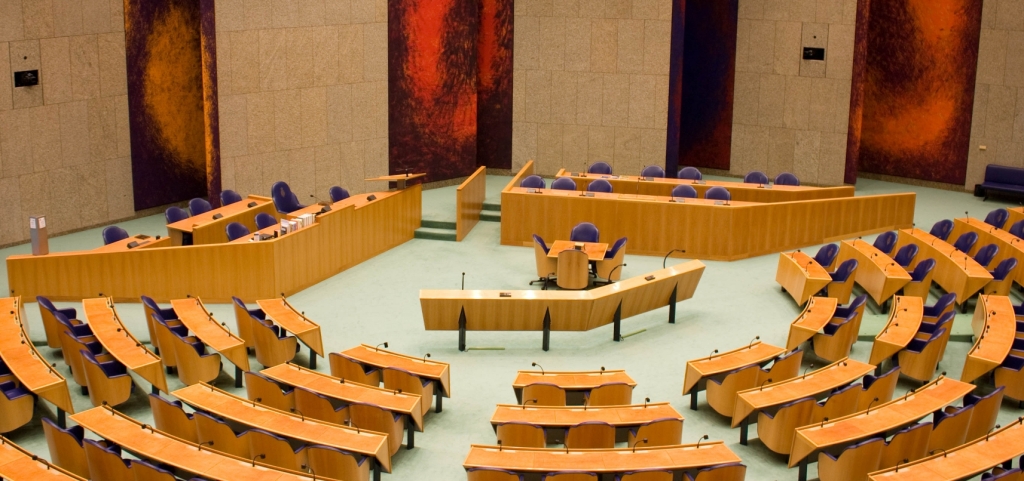 De plenaire zaal van de Tweede Kamer